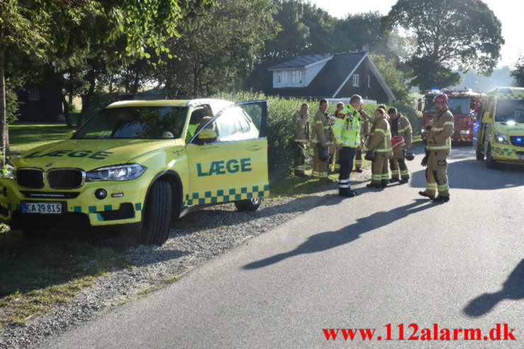 Personbil ramte en mejetærsker. Ådalvej ved Ådal. 13/08-2022. KL. 07:41.