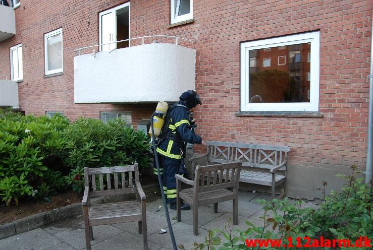 Mindre naturbrand. Valløesgade 20 i Vejle. 05/06-2013. Kl. 20:36.