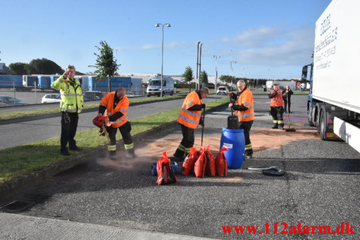 Større Benzin udslip. Dieselvej i Vejle. 15/09-2022. KL. 08:42.