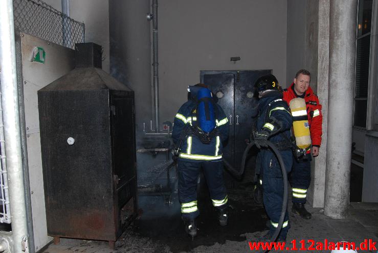 Melding lød på brand Etageejendom. Torvehallerne i Vejle. 26/10-2013. Kl. 08:18.