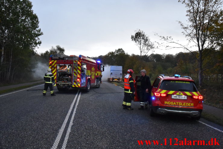 Ild i Varevogn. Fredericiavej Ved Vejle. 18/10-2022. KL. 18:05.