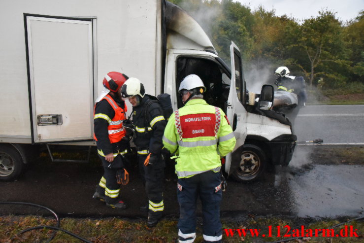 Ild i Varevogn. Fredericiavej Ved Vejle. 18/10-2022. KL. 18:05.