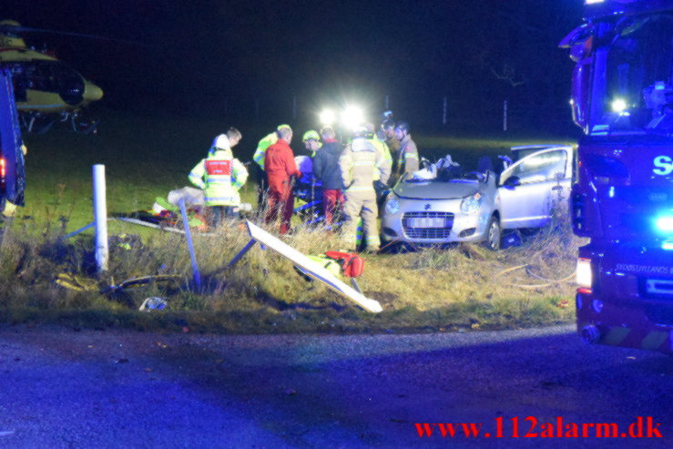 Alvorlig trafikuheld. Tørringvej i Sandvad. 19/10-2022. Kl. 20:14.