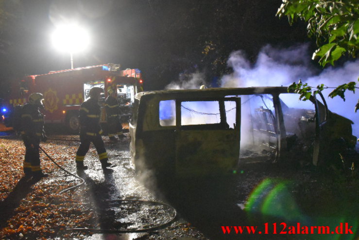 Satte ild til bilen og flygtet fra stedet. Nørreskoven ved Vejle. 01/11-2022. Kl. 20:58.