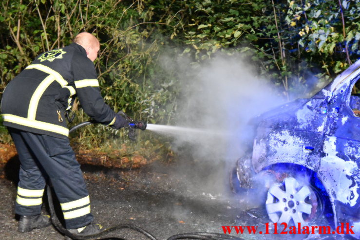 Satte ild til bilen og flygtet fra stedet. Nørreskoven ved Vejle. 01/11-2022. Kl. 20:58.