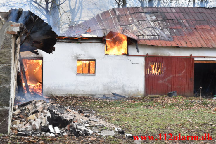 Gårdbrand. Kalhavevej i Rask Mølle. 17/11-2022. Kl. 11:14.