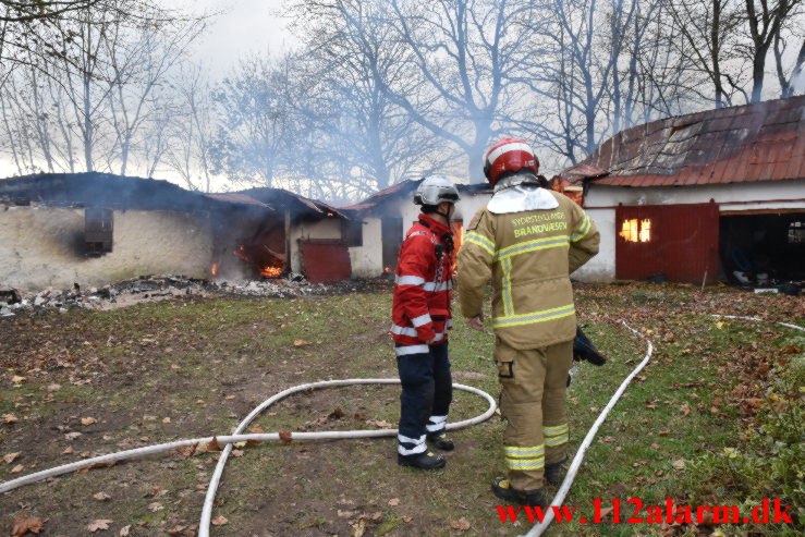 Gårdbrand. Kalhavevej i Rask Mølle. 17/11-2022. Kl. 11:14.