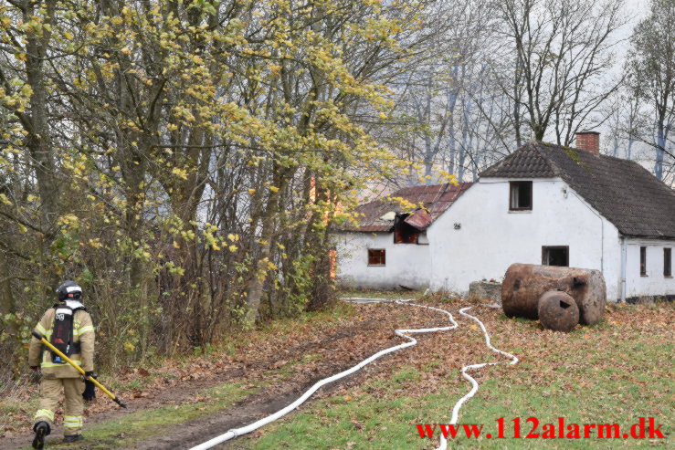 Gårdbrand. Kalhavevej i Rask Mølle. 17/11-2022. Kl. 11:14.