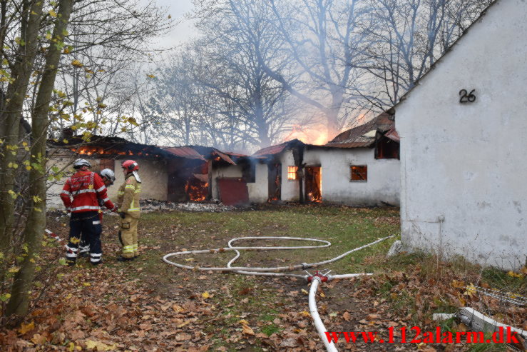 Gårdbrand. Kalhavevej i Rask Mølle. 17/11-2022. Kl. 11:14.