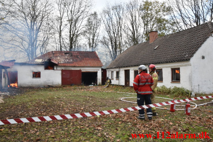 Gårdbrand. Kalhavevej i Rask Mølle. 17/11-2022. Kl. 11:14.