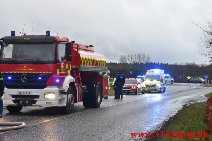 Gårdbrand. Gadbjergvej ved Gadbjerg. 13/01-2023. KL. 15:27.