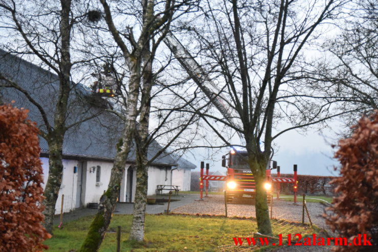 Gårdbrand. Gadbjergvej ved Gadbjerg. 13/01-2023. KL. 15:27.