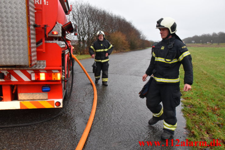 Gårdbrand. Gadbjergvej ved Gadbjerg. 13/01-2023. KL. 15:27.