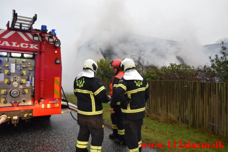 Gårdbrand. Gadbjergvej ved Gadbjerg. 13/01-2023. KL. 15:27.