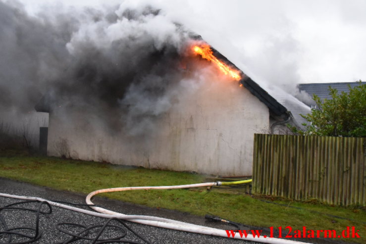 Gårdbrand. Gadbjergvej ved Gadbjerg. 13/01-2023. KL. 15:27.