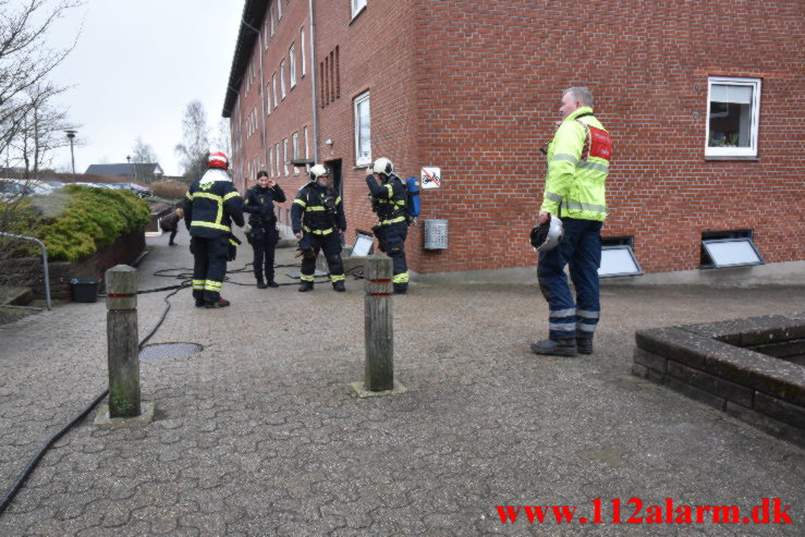 ild i en tørretumbler. Nørremarksvej 168 i Vejle Øst. 15/01-2023. Kl. 12:26.