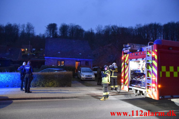 Brand i Villa. Grejsdalsvej i Vejle. 10/03-2023. KL. 18:33.