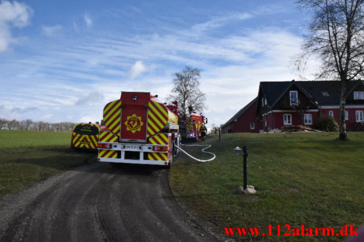 Gård Brand. Gl. Højenvej ved Højen. 14/03-2023. KL. 11:40.