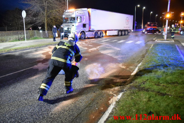 Over så lastbilen. Viborgvej i Vejle. 28/03-2023. KL. 20:03.