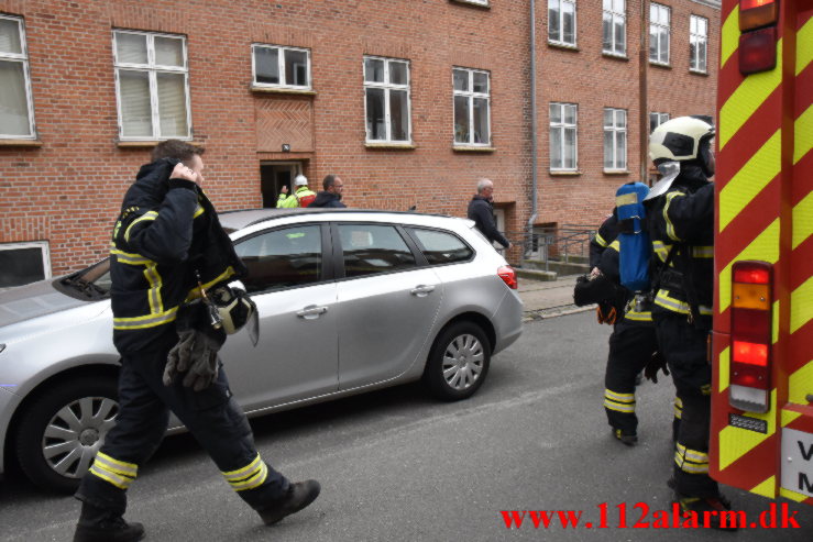 Airfryer satte ild i køkken. Nyboesgade 76 i Vejle. 25/04-2023. KL. 10:28.