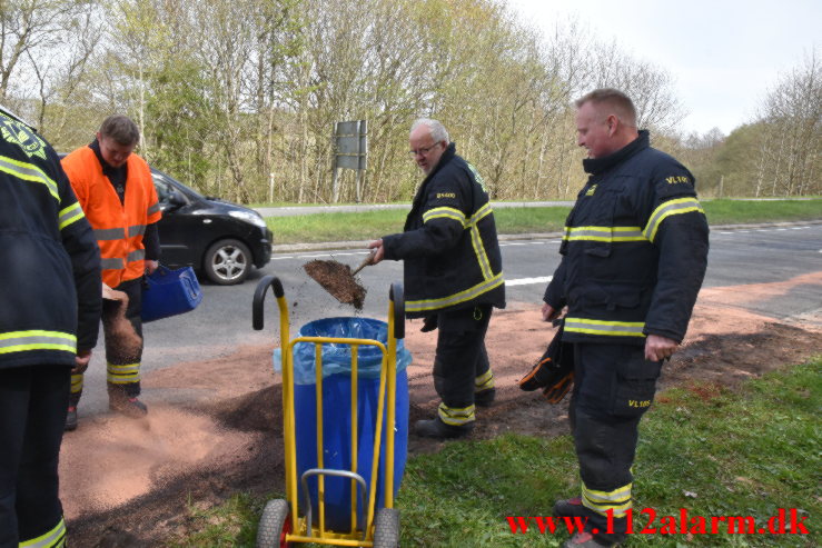 Slog hul i bundkarret. Vingstedvej ved Vingsted. 28/04-2023. Kl. 13:18.