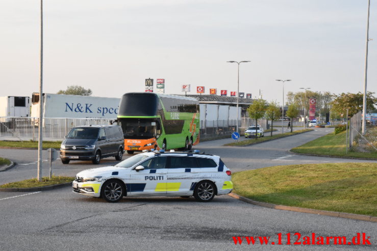 Aggressiv mand i Flixbus. Transportcenter ved Vejle. 11/05-2023. KL. 20:00.