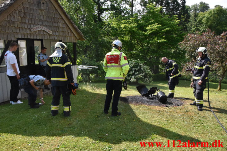 Brand i udsivende gas. Rønshovedvej i Vejle. 16/06-2023. Kl. 09:21.