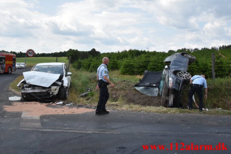 En person måtte klippes ud. Bredvadmøllevej nær Bredvad Mølle. 18/06-2023. Kl. 13:37.