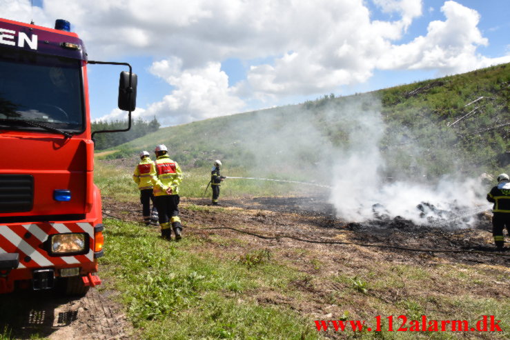 Naturbrand / Halmstak. Vingstedvej ved Bredsten. 17/06-2023. KL. 12:42.