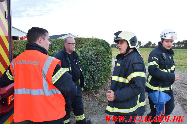 Gårdbrand. Hestlundvej ved Give. 20/08-2023. KL. 19:41.