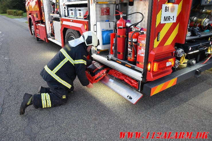 Gårdbrand. Hestlundvej ved Give. 20/08-2023. KL. 19:41.