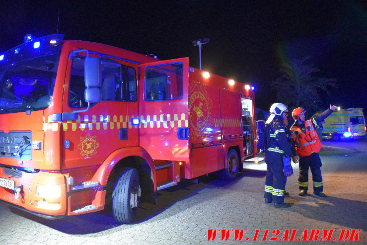 Voldsom villa brand. Skinbjerg i Jelling. 12/09-2023. Kl. 22:20.