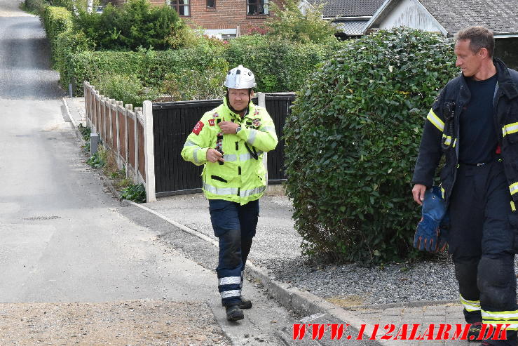 Ild i en ovn. Slagteren på Strandvejen i Bredballe. 14/09-2023. Kl. 13:41.