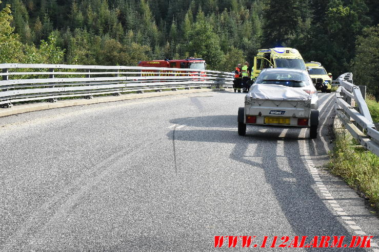 Motorcykellist væltet. Grejsdalsvej ved Vejle. 17/09-2023. KL. 15:43.