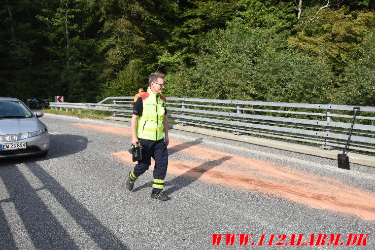 Motorcykellist væltet. Grejsdalsvej ved Vejle. 17/09-2023. KL. 15:43.