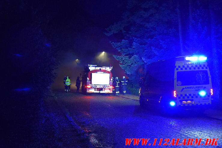 Brand i villa. Engvej i Gadbjerg. 19/09-2023. KL. 20:31.