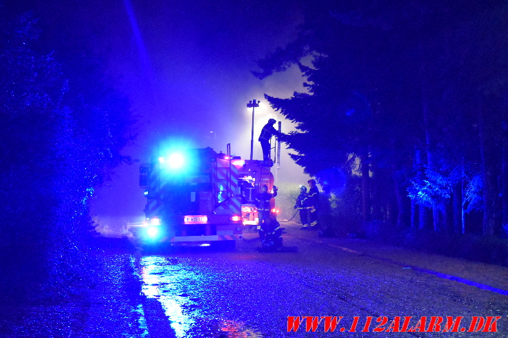 Brand i villa. Engvej i Gadbjerg. 19/09-2023. KL. 20:31.