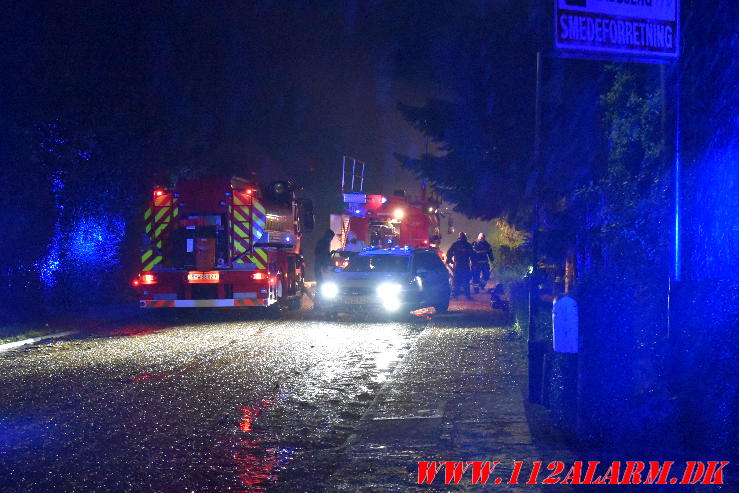 Brand i villa. Engvej i Gadbjerg. 19/09-2023. KL. 20:31.