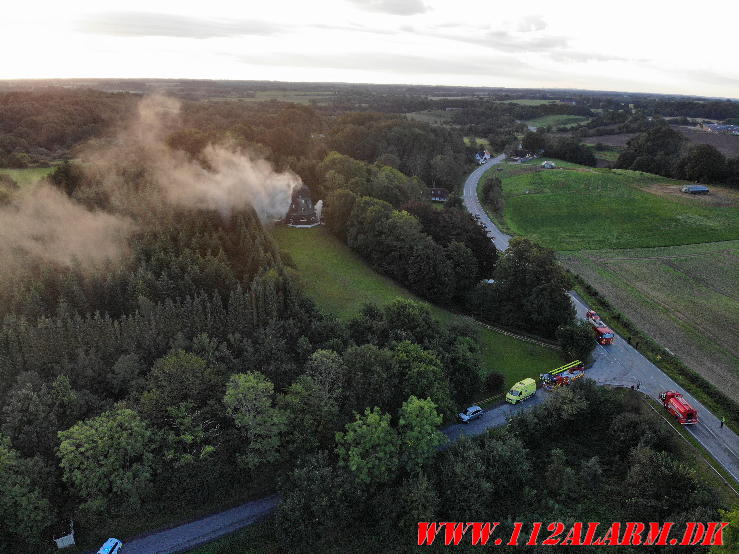 Brand i Gamle Bølling Mølle. Egtvedvej 91 i Egtved. 20/09-2023. KL. 07:16.