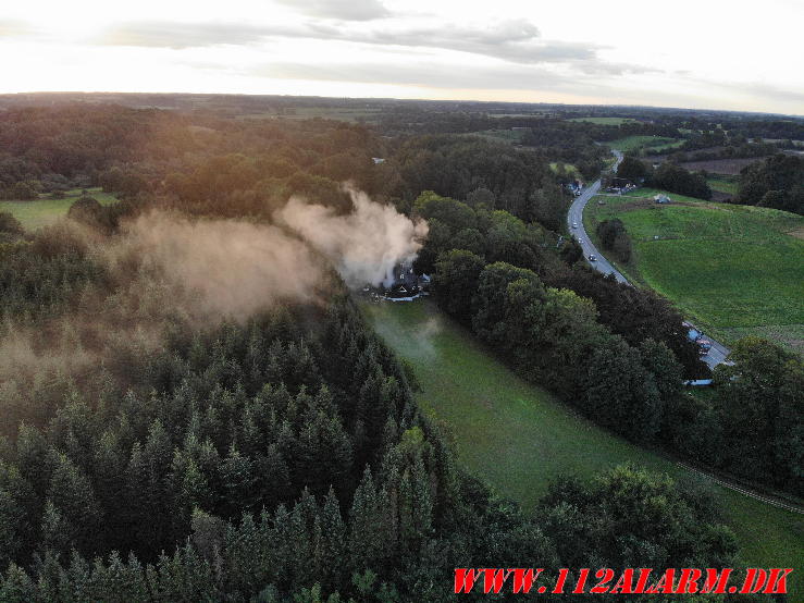 Brand i Gamle Bølling Mølle. Egtvedvej 91 i Egtved. 20/09-2023. KL. 07:16.