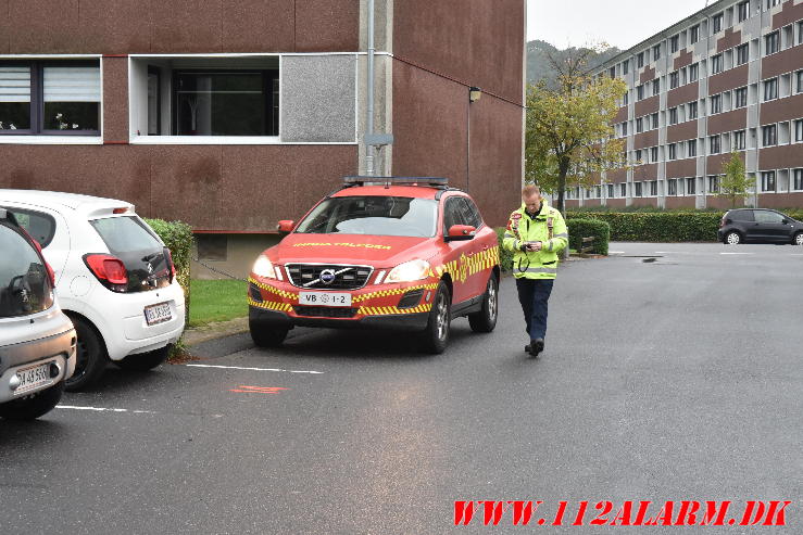 Lille dreng sad fast i et skab. Skolegade 5 i Vejle. 03/10-2023. Kl. 09:47.