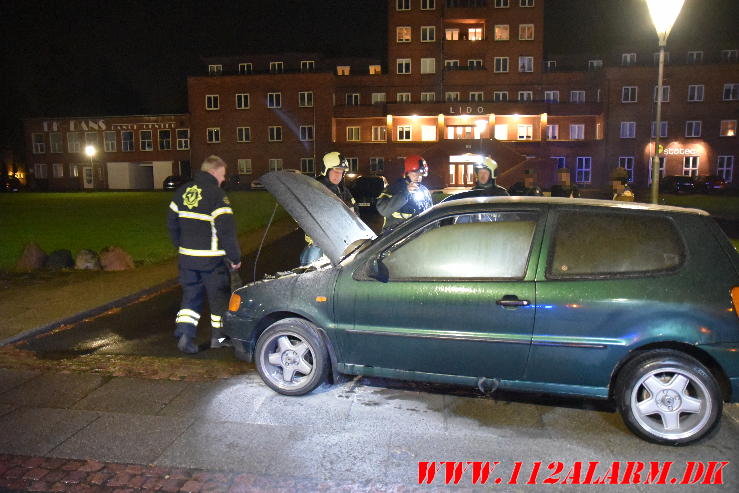 Ild i en Polo. Fredericiavej i Vejle. 04/10-2023. KL. 22:40.