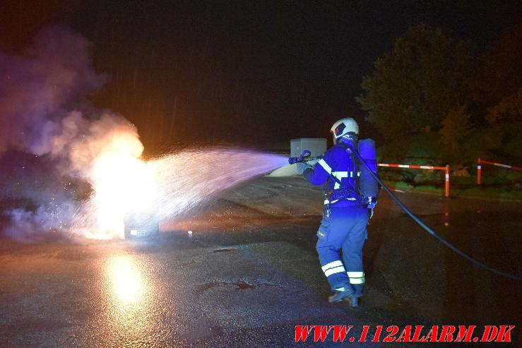 Påsat brand i 6 dæk. Vestre Engvej 70 i Vejle. 31/10-2023. KL. 05:17.