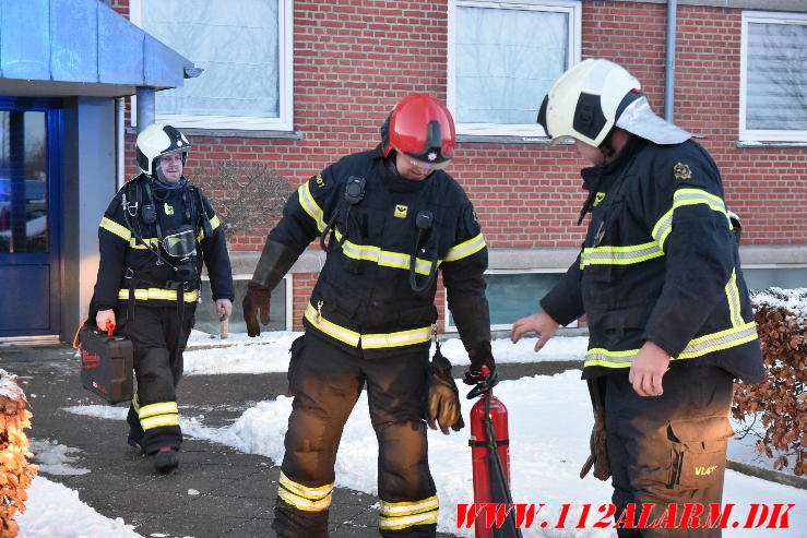 Stearin blev så varmt at det selvantændte. Finlandsvej i Vejle. 18/01-2024. Kl. 16:07.