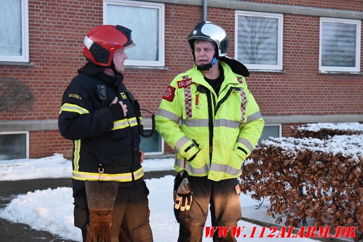 Stearin blev så varmt at det selvantændte. Finlandsvej i Vejle. 18/01-2024. Kl. 16:07.