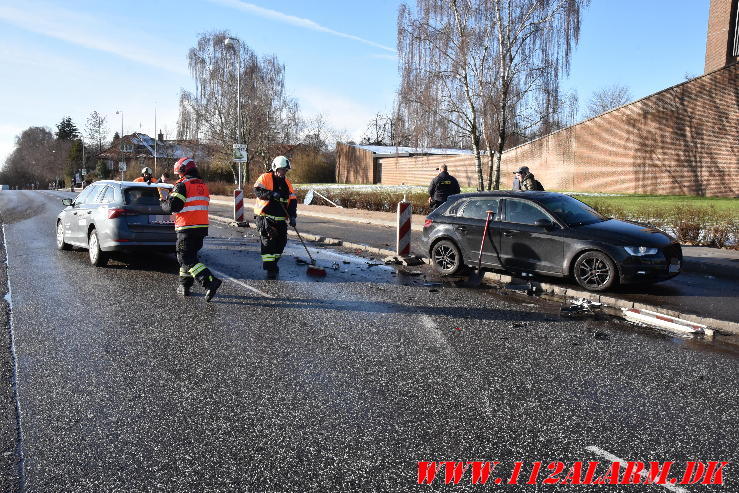 Blev blindet af solen. Horsensvej/Moldevej i Vejle. 08/02-2024. KL. 12:49.