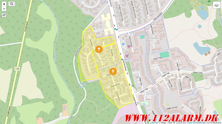 Ild i et lille elskab. Søndermarken i Vejle. 05/04-2024. Kl. 15:10.