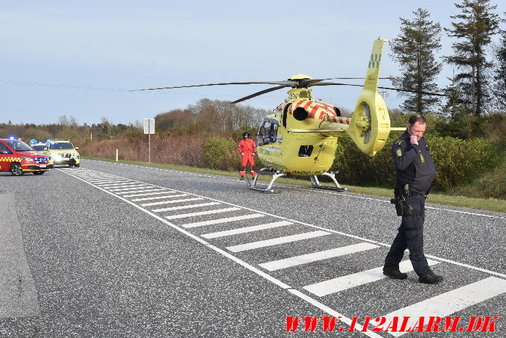 Alvorlig trafikuheld. Rute 28 mellem Vandel og Gødding. 06/04-2024. Kl. 18:05.