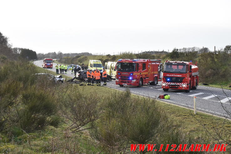 Alvorlig trafikuheld. Rute 28 mellem Vandel og Gødding. 06/04-2024. Kl. 18:05.