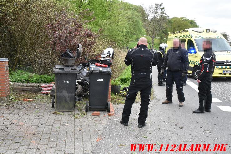 Motorcyklist kørt af vejen. Ibæk Strandvej i Vejle. 04/05-2024. Kl. 16:20.